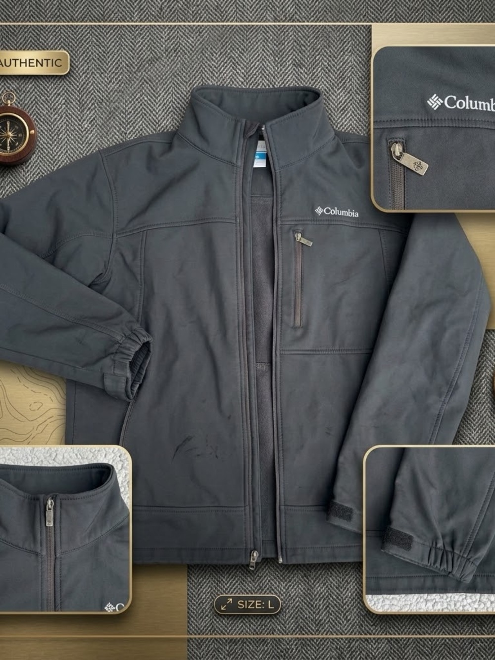 Columbia Men's Dark Gray Lightweight Softshell Jacket